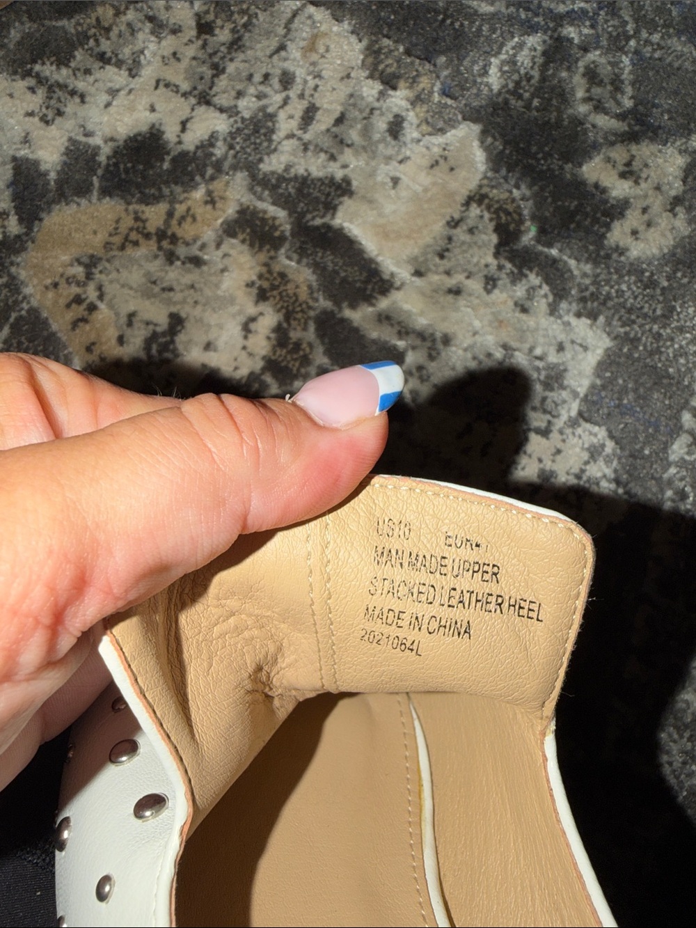 Arider Girl studded White Leather Slip-On Mules - Women size 10 - Picture 5 of 7